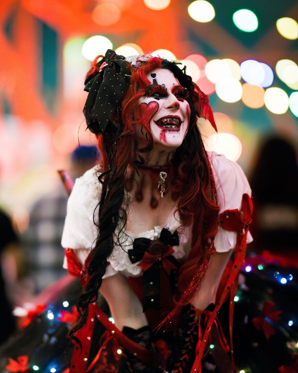 Portrait of a Knott’s Scary Farm monster in full costume and makeup during Halloween season, captured by Chris Cornish Photography.