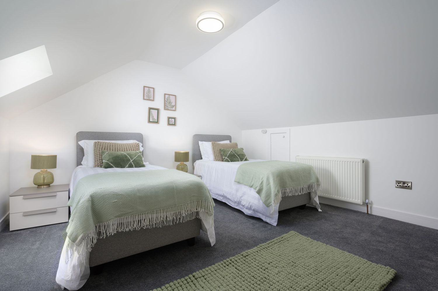 Holiday property photography to make your property stand out, twin modern bedroom.