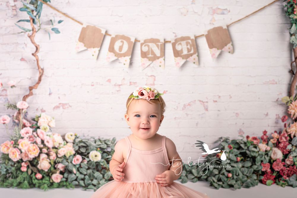 One Year Cake Smash Photographer Avon Ohio Baby Girl Mackenzie