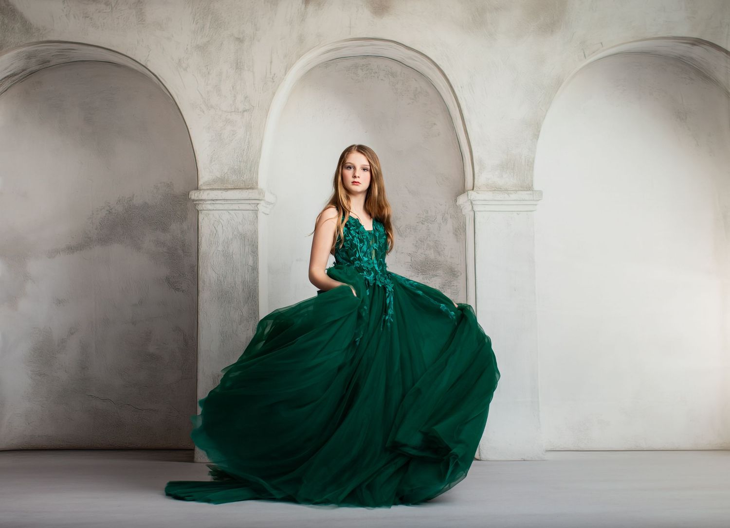 green emerald velvet dress Dusk Dream Mini Dress Green main image 0