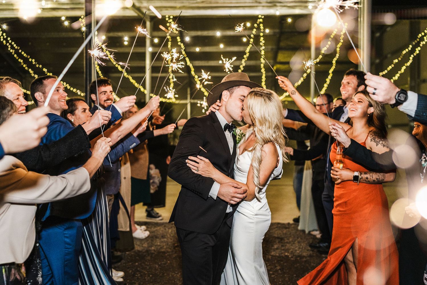 Hunter Valley Wedding Sparkler Exit by Adam West Photography