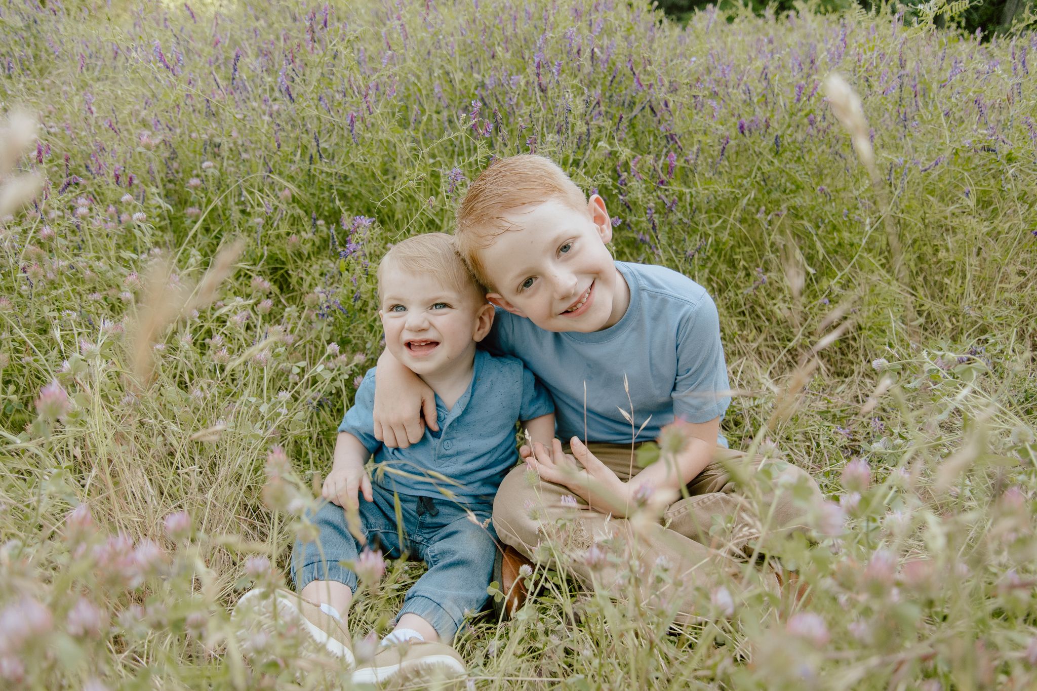 family photos in the mountains