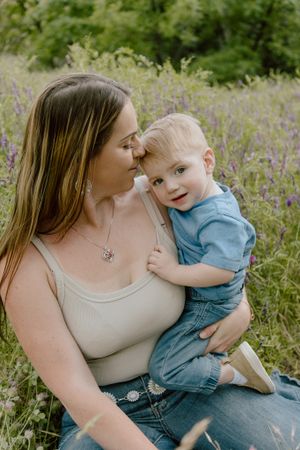 family photos in the mountains
