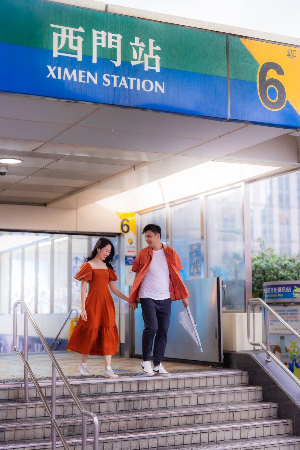 a couple at Ximen Station