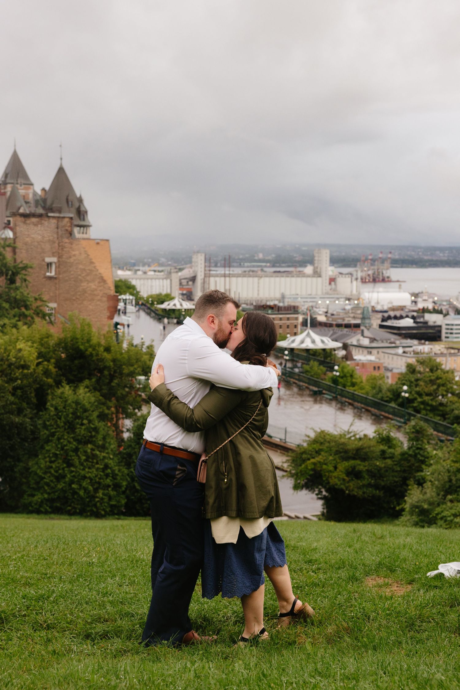 Quebec city surprise proposal engagement photography