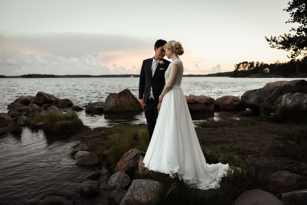 Hääkuva auringonlasku