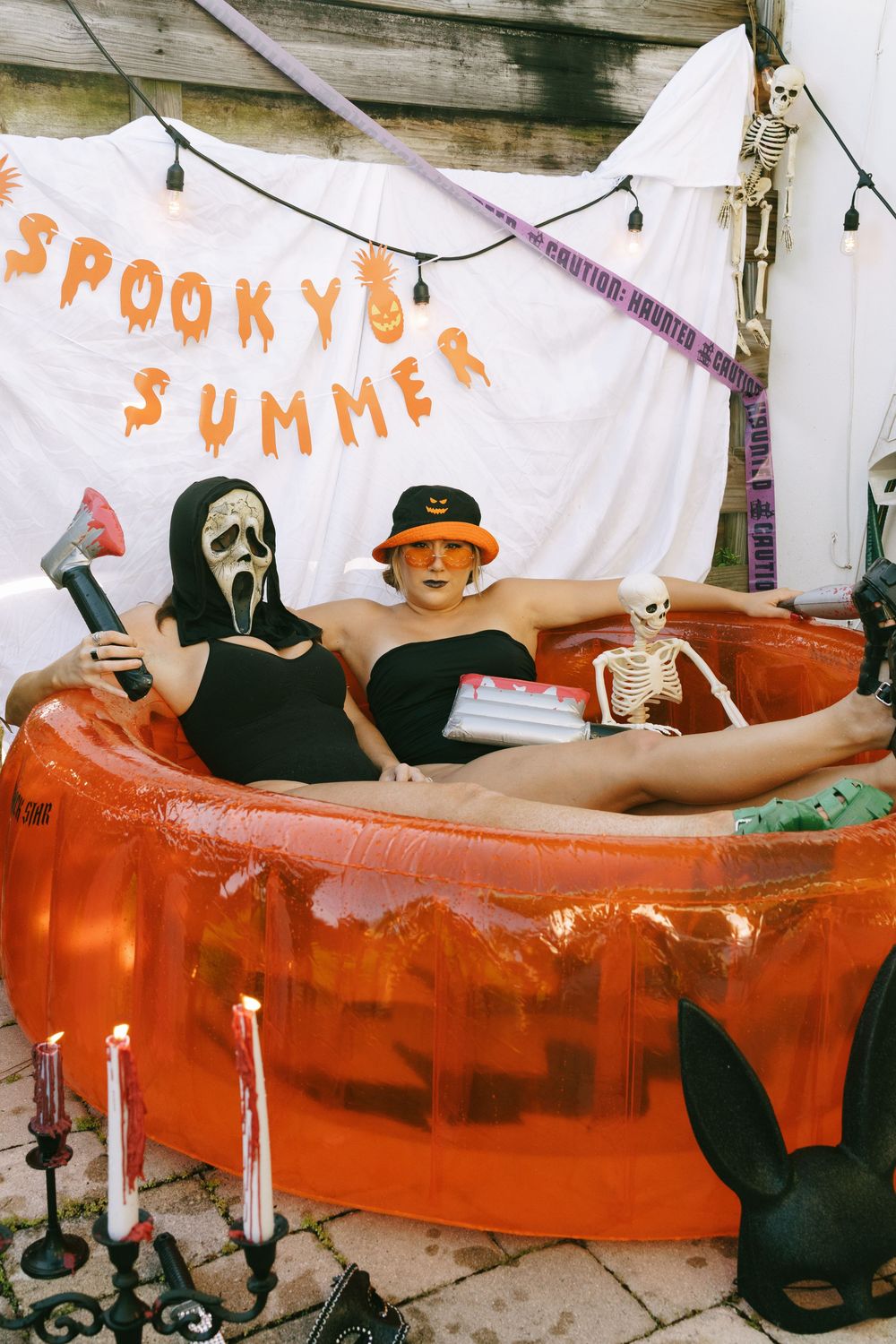 summerween in pool