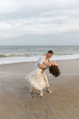 North Topsail Beach couples session at sunset