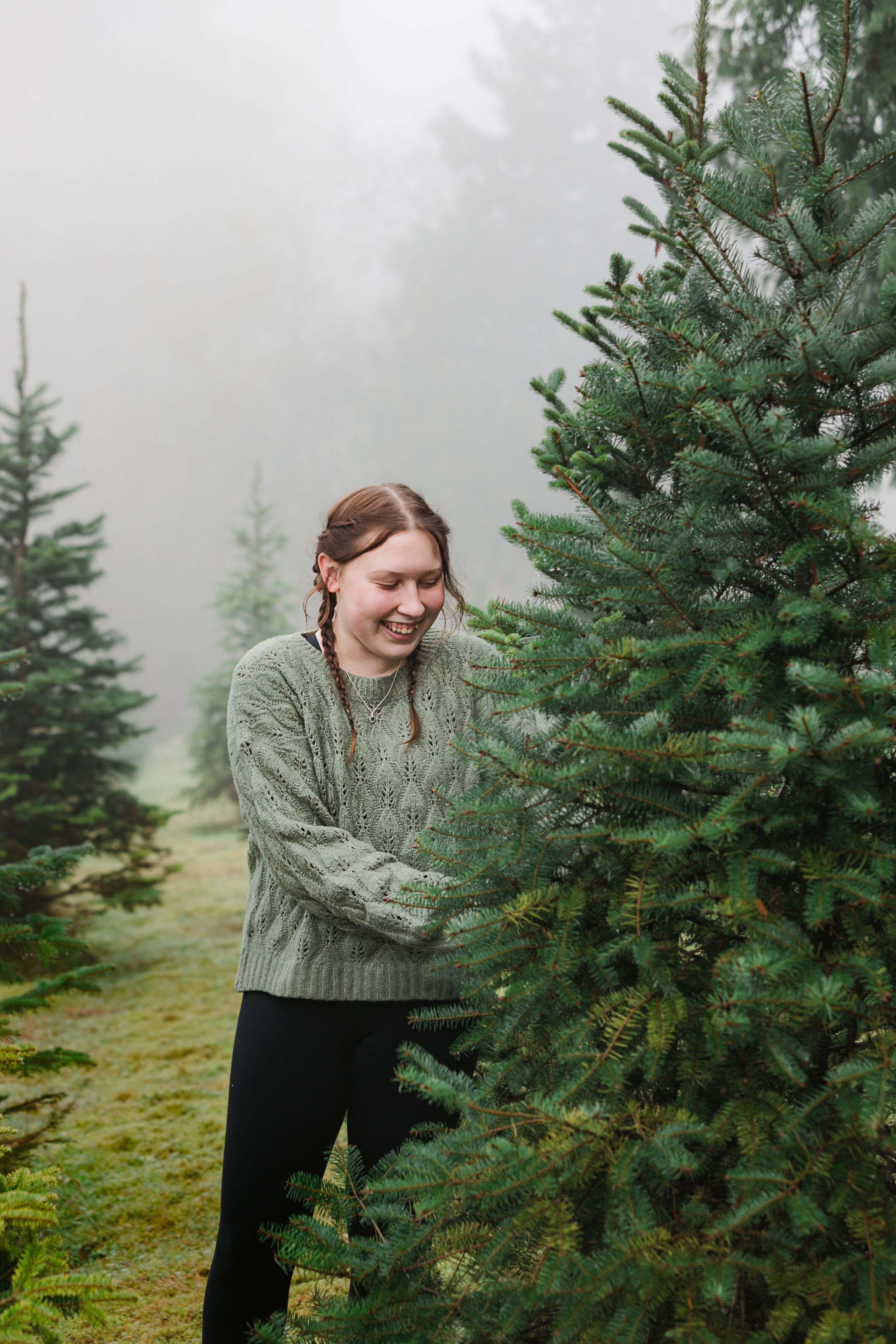 Graduation photos, happy, senior photos, Christmas tree farm