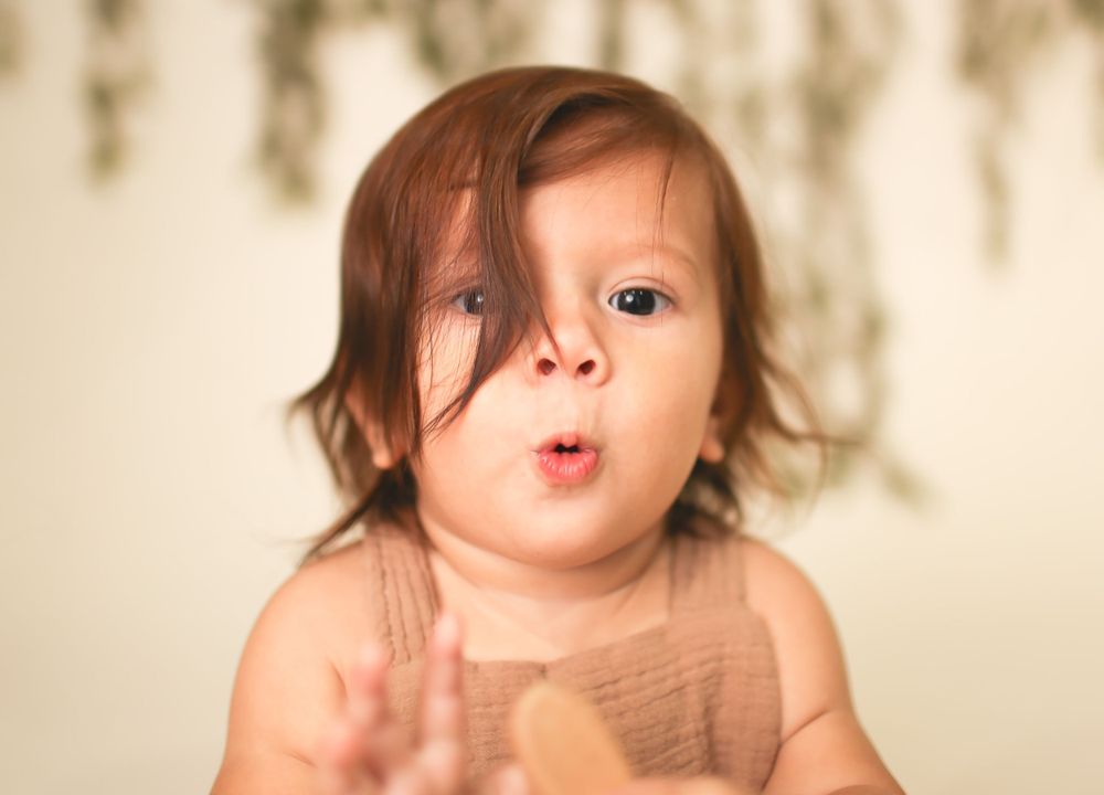 Smashcake Baby boy in studio for his first birthday session