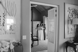 Brides and bridesmaids getting ready at La Cotte cottage in Franschhoek