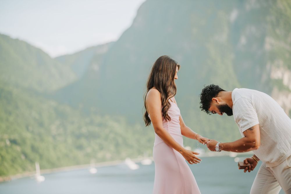 St Lucian photographer captures surprise proposal and engagement photoshoot at Caille Blanc in Soufriere St Lucia in front of the Pitons