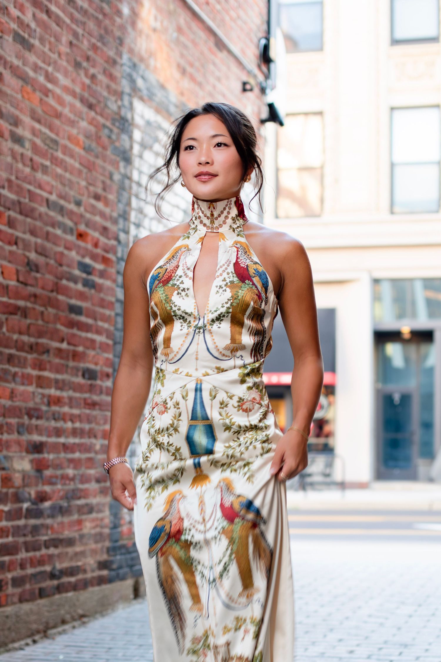 Covington KY urban editorial senior session with professional portraits, edgy styling, and city streets as backdrop.