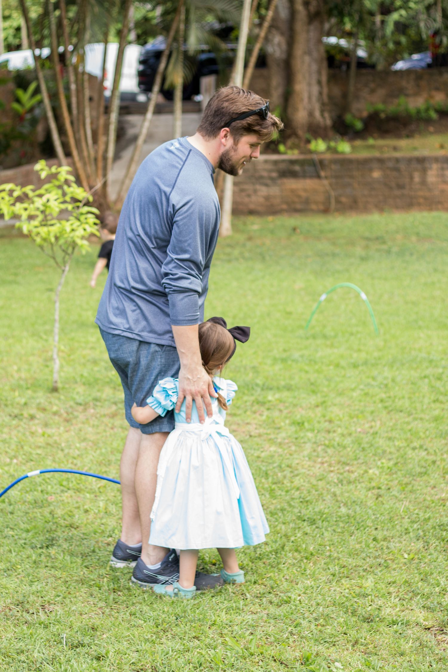 Man and girl. Kids birthday party in Guaynabo, Puerto Rico.