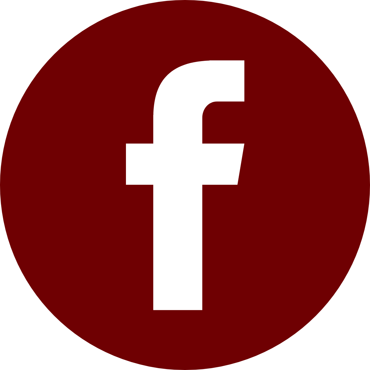 Icona di Facebook di colore bianco dentro un cerchio rosso