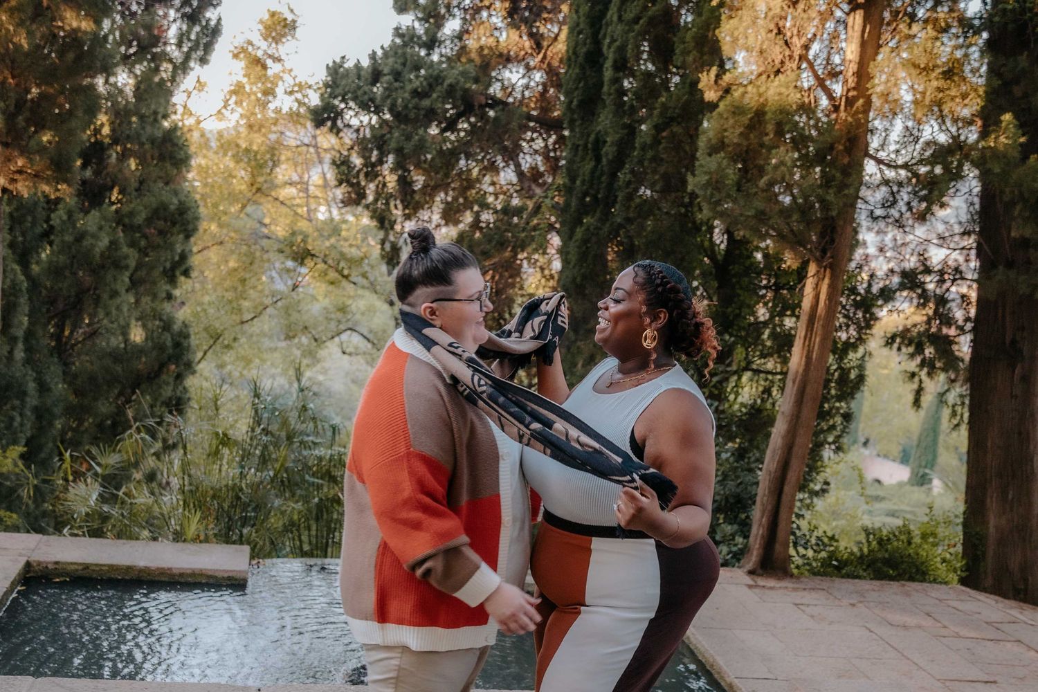 Candid Barcelona photographer capturing LGBTQ couple proposal.