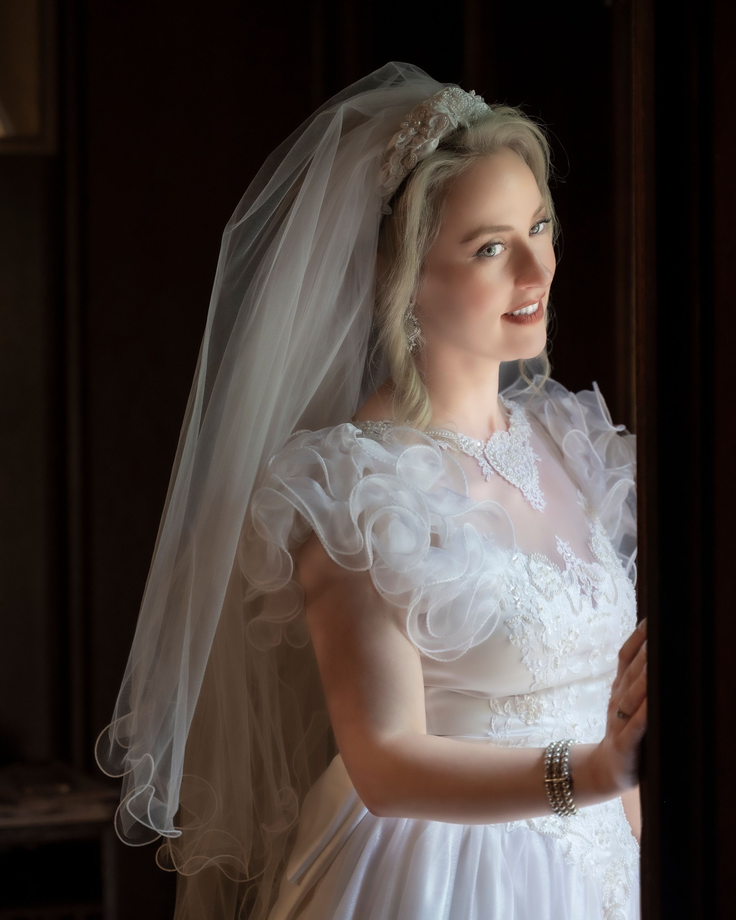 Coastal wedding portrait captured by a Seacoast Maine, NH, MA, and Portsmouth New Hampshire wedding photographer. Chapel at West Parish, MA