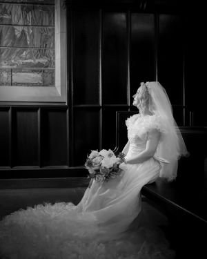 Coastal wedding portrait captured by a Seacoast Maine, NH, MA, and Portsmouth New Hampshire wedding photographer. Chapel at West Parish, MA