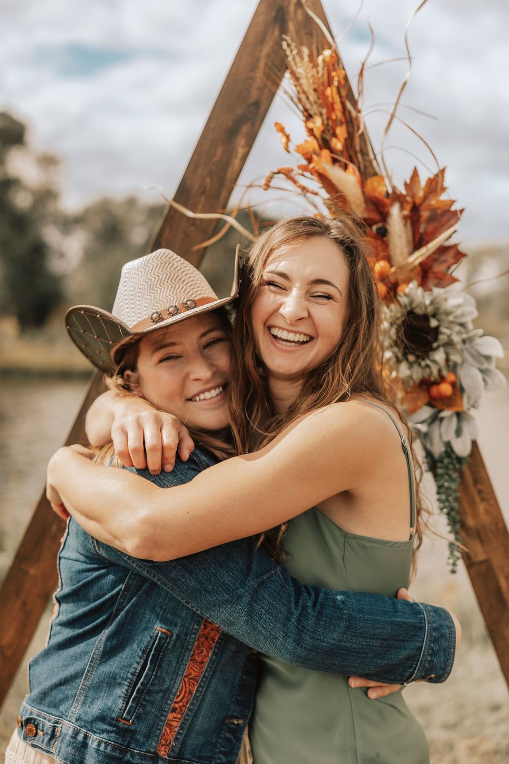 portrait of friends at wedding