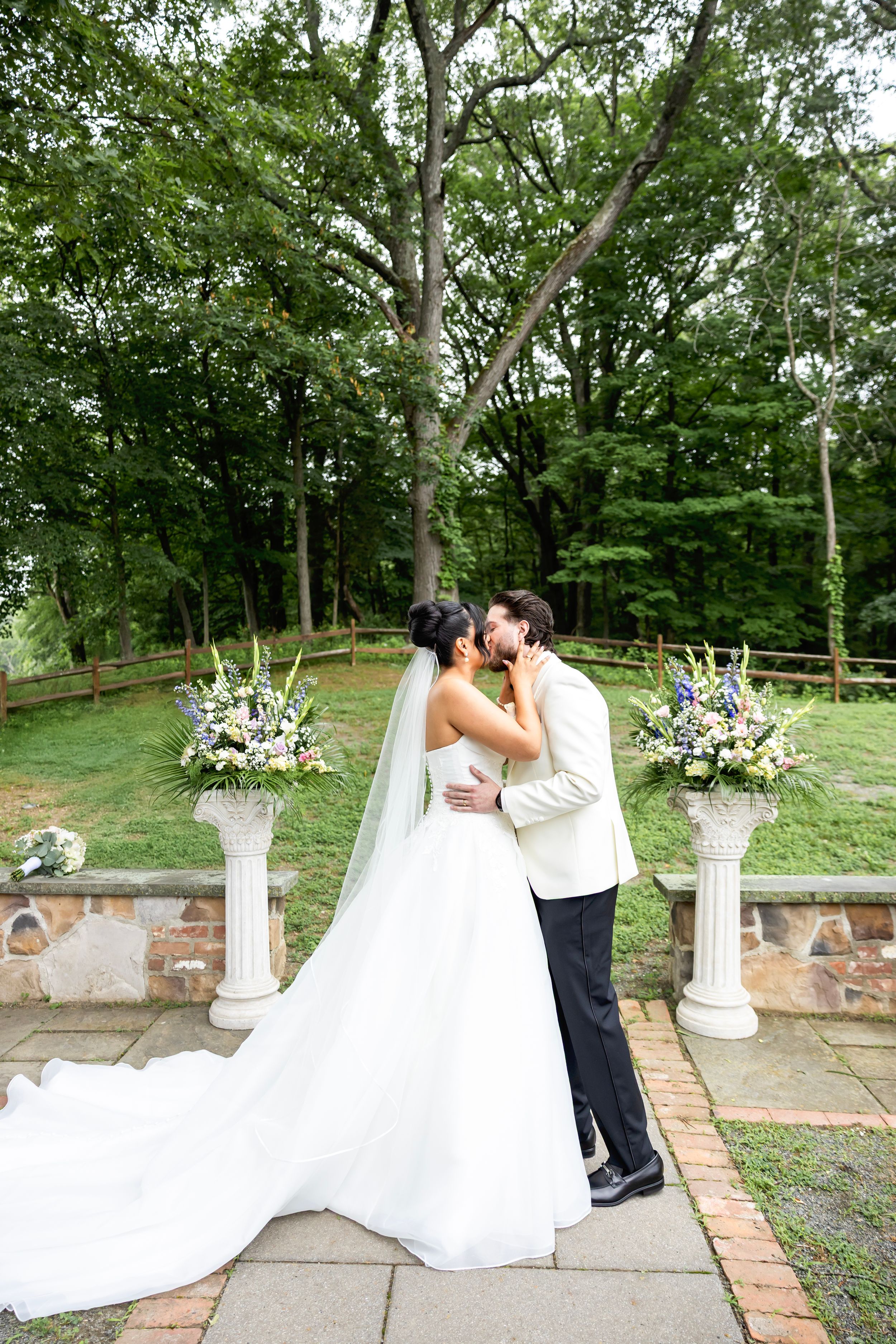 First kiss as husband & wife photographed by a wedding photographer in NJ | Sussex County NJ | Bergen County NJ | Morris County NJ