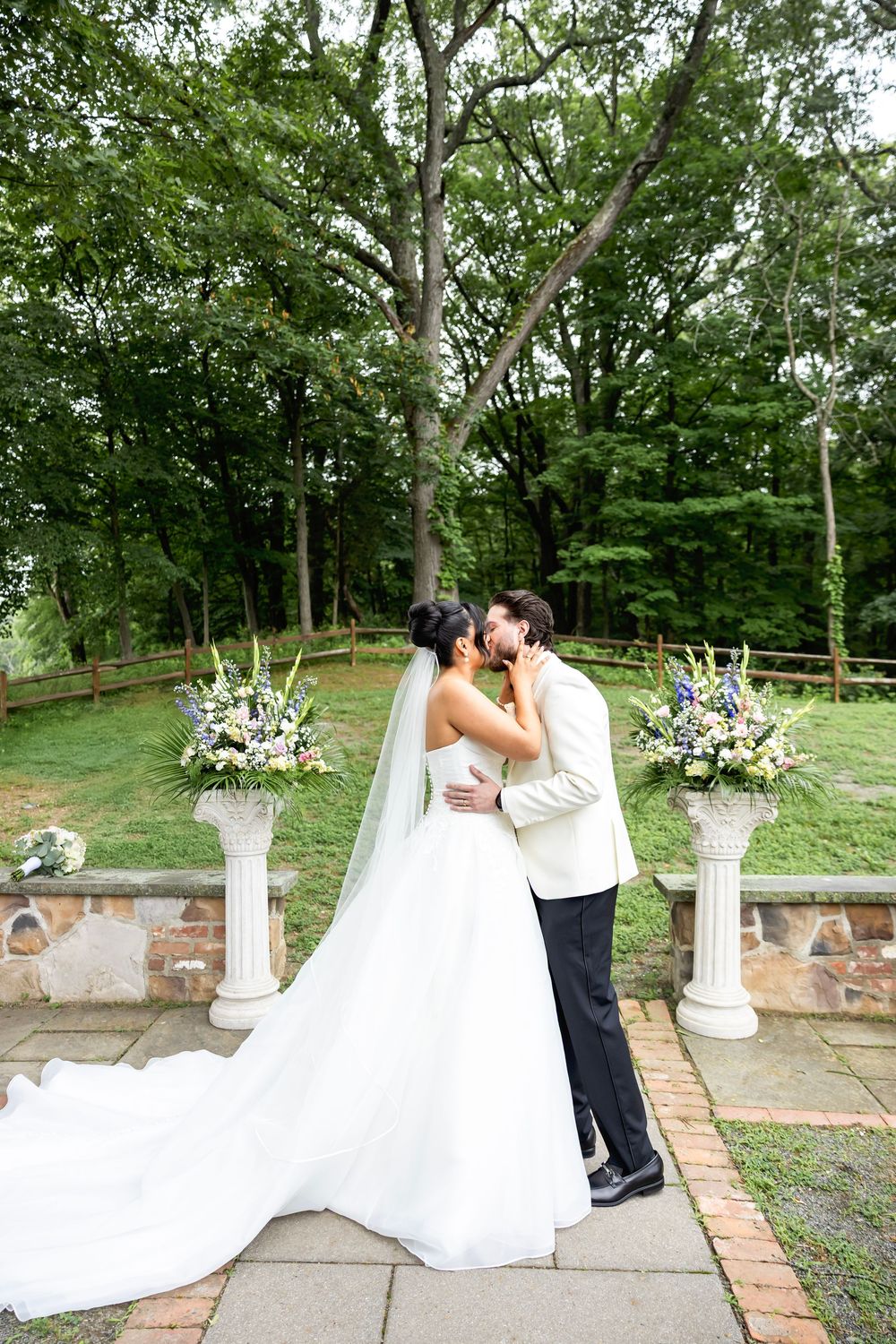 First kiss as husband & wife photographed by a wedding photographer in NJ | Sussex County NJ | Bergen County NJ | Morris County NJ