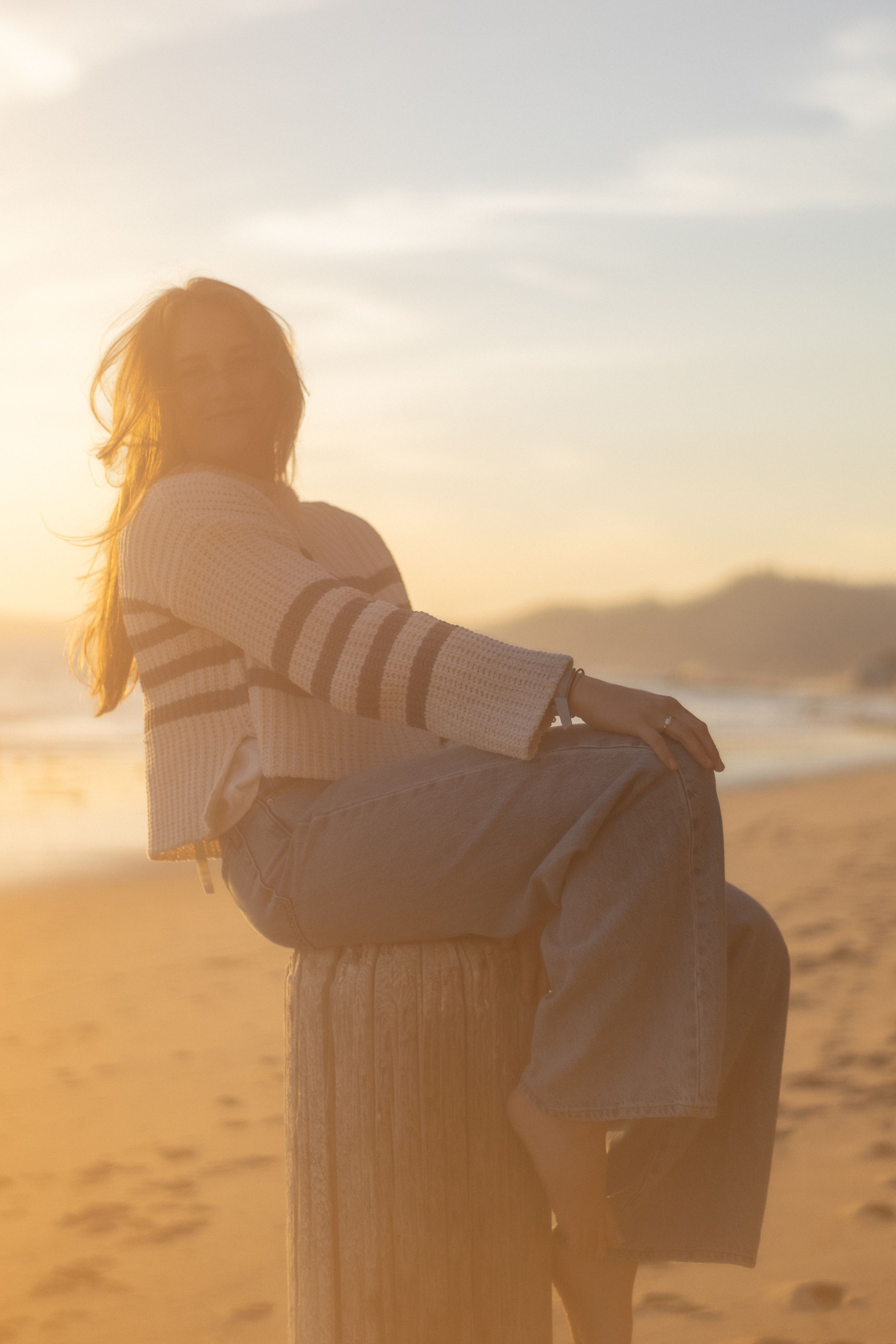Pretty girl model at the beach