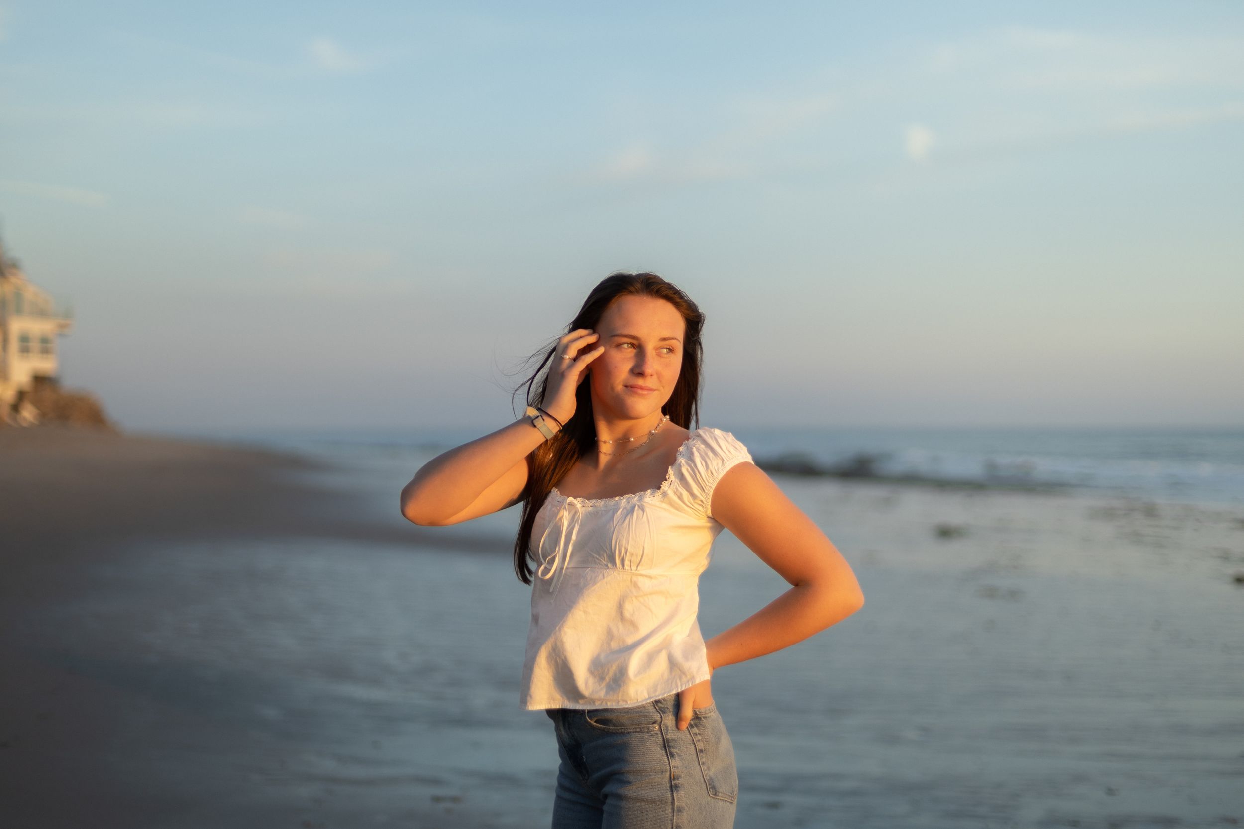 Pretty girl model at the beach
