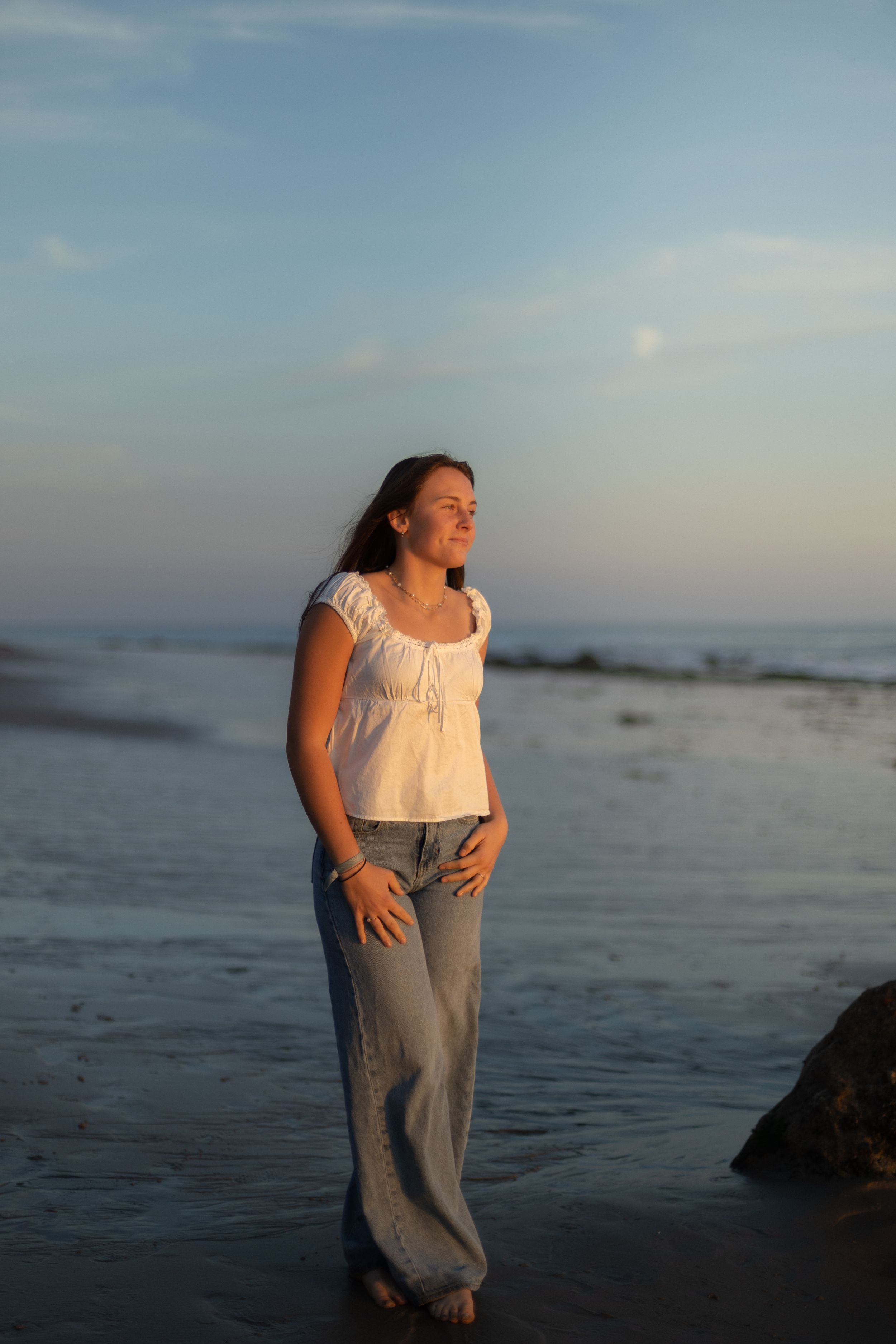 Pretty girl model at the beach