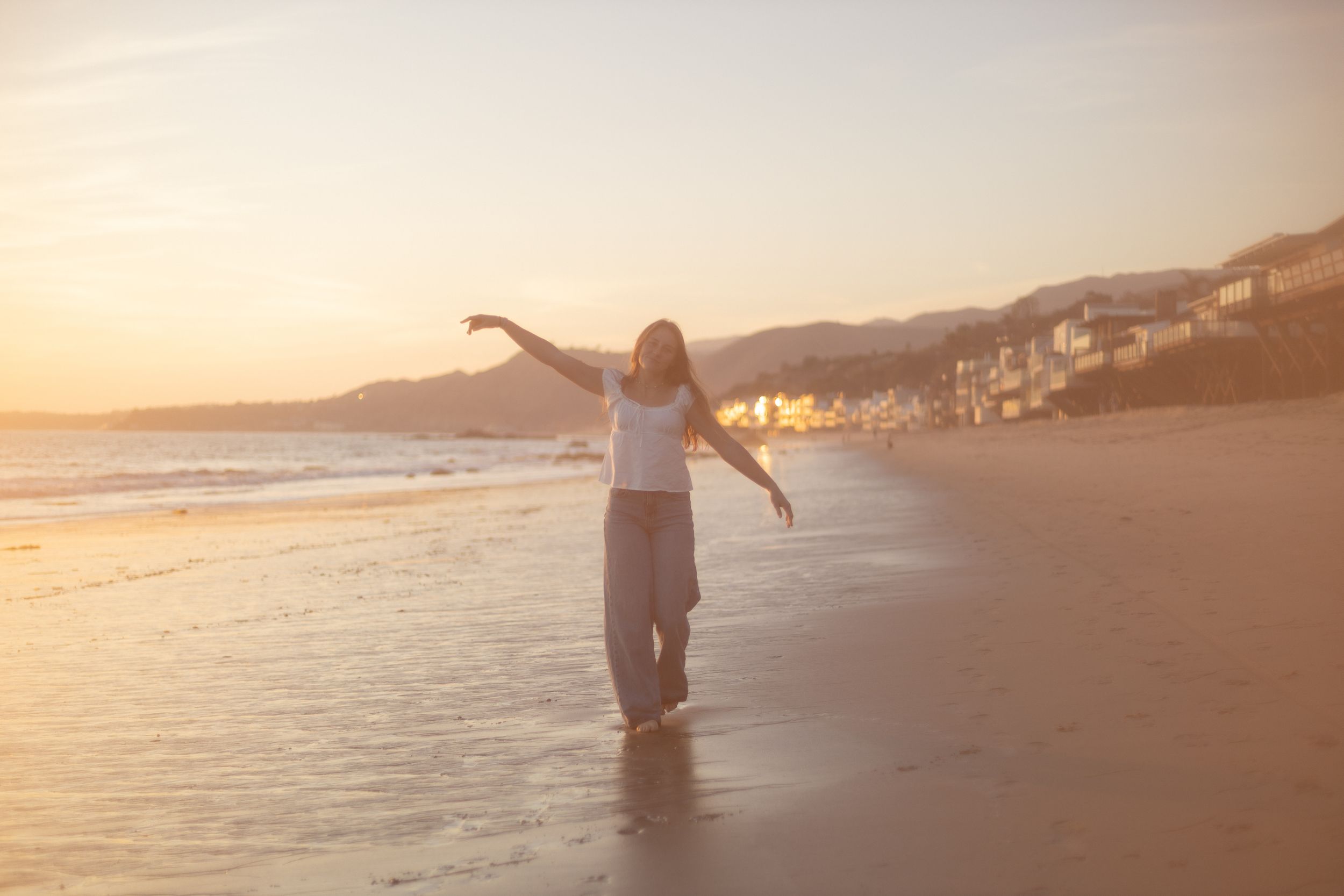 Pretty girl model at the beach