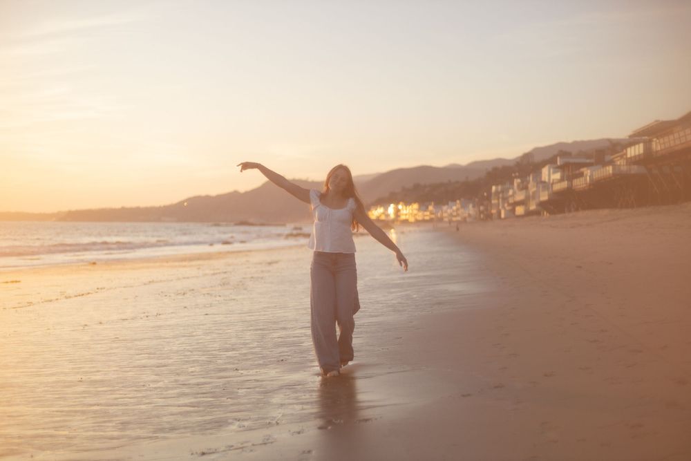 Pretty girl model at the beach