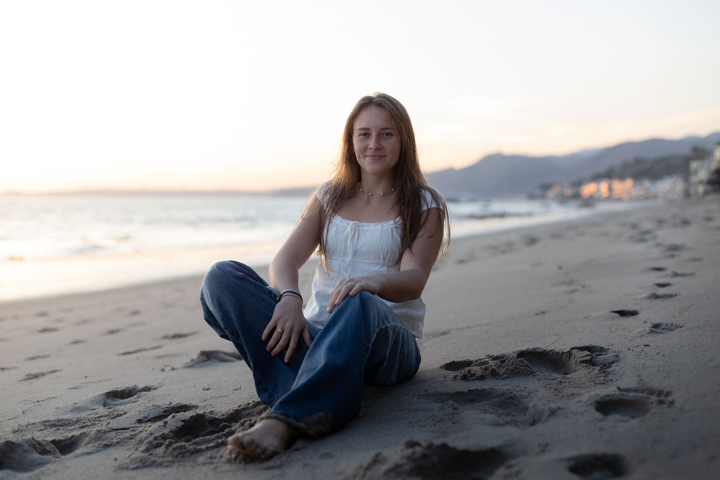 Pretty girl model at the beach