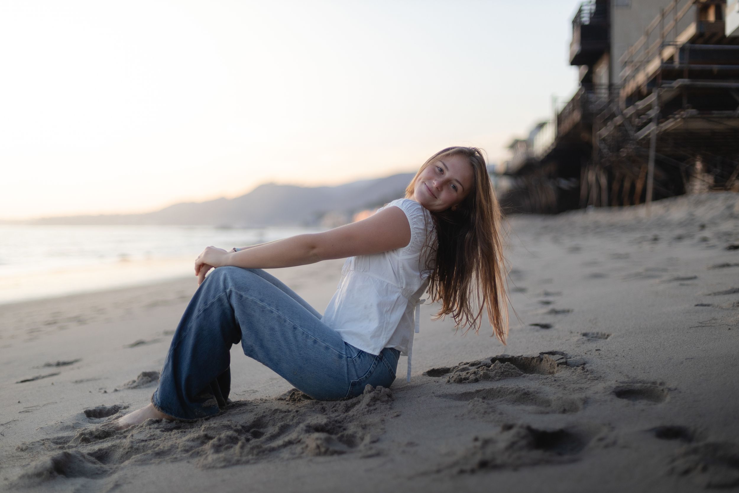 Pretty girl model at the beach