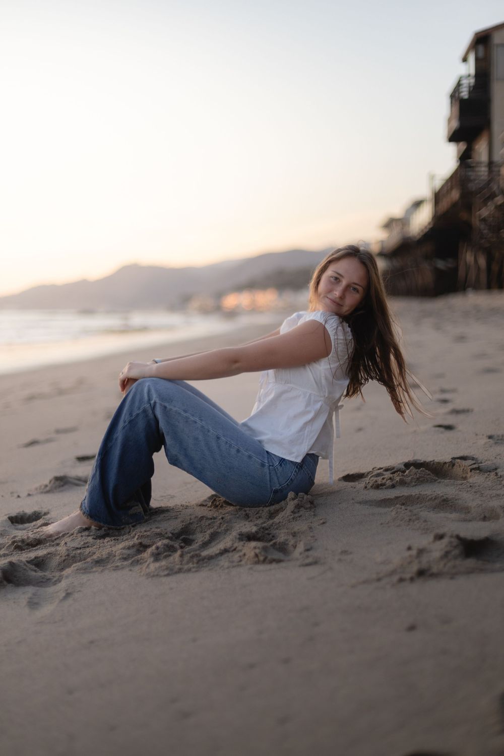 Pretty girl model at the beach