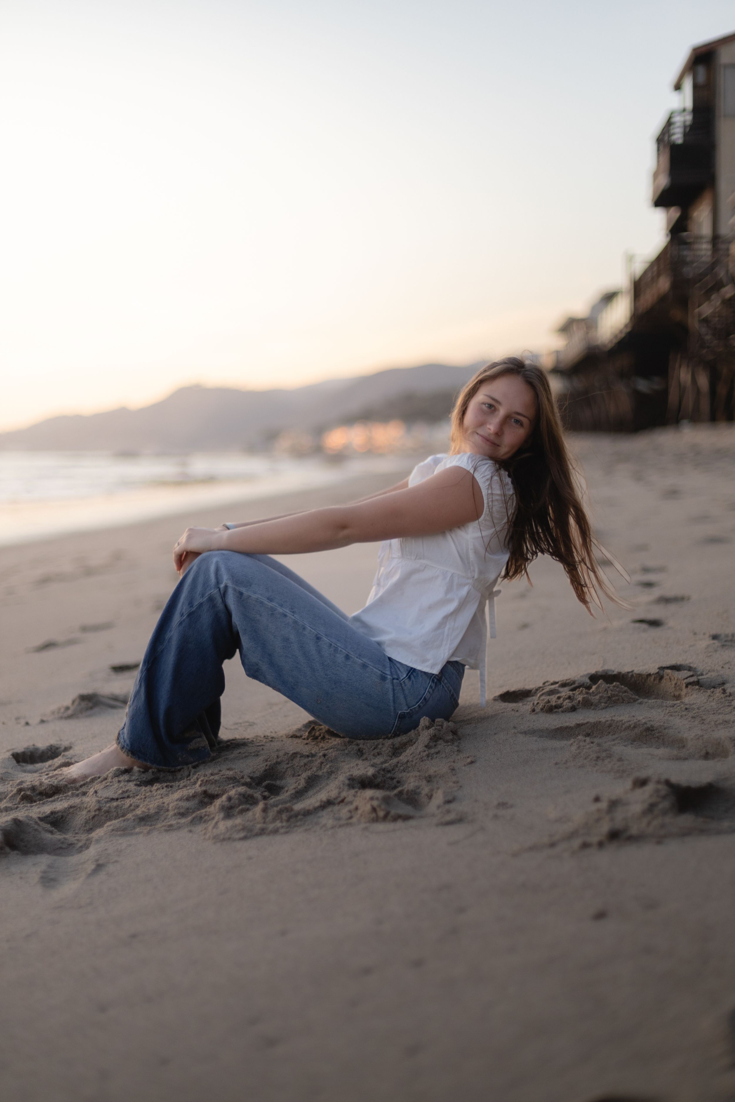 Pretty girl model at the beach