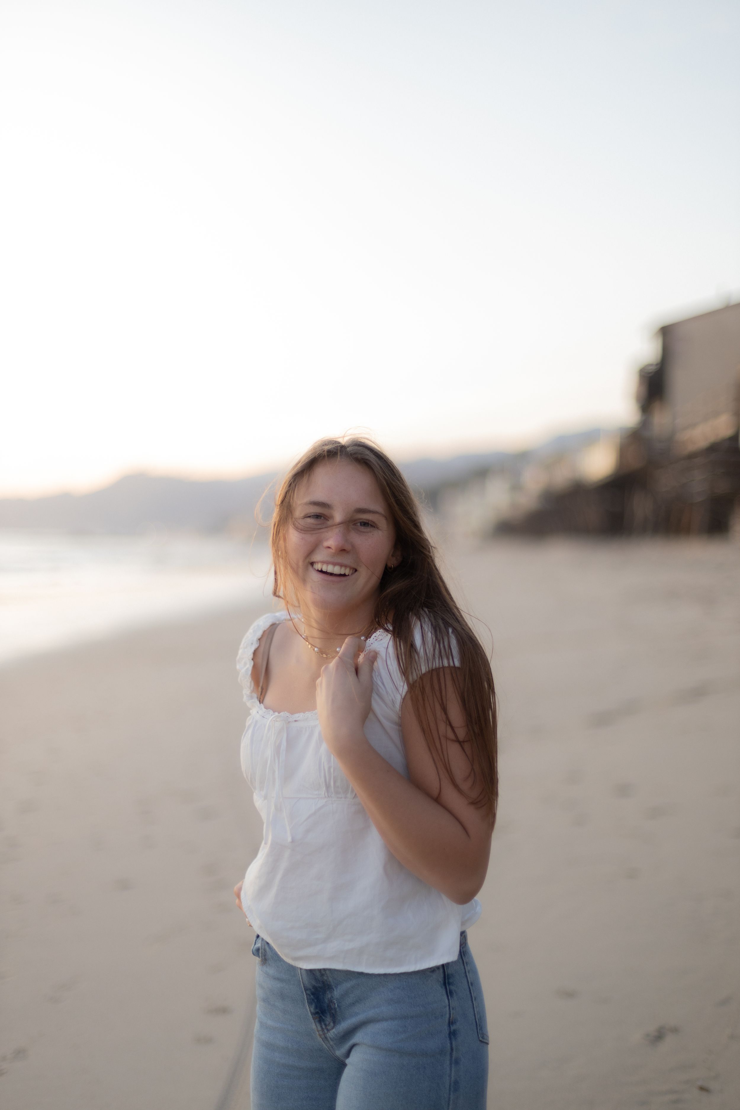 Pretty girl model at the beach