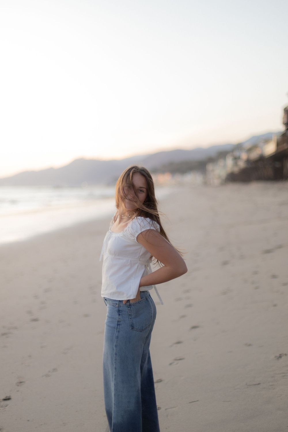 Pretty girl model at the beach
