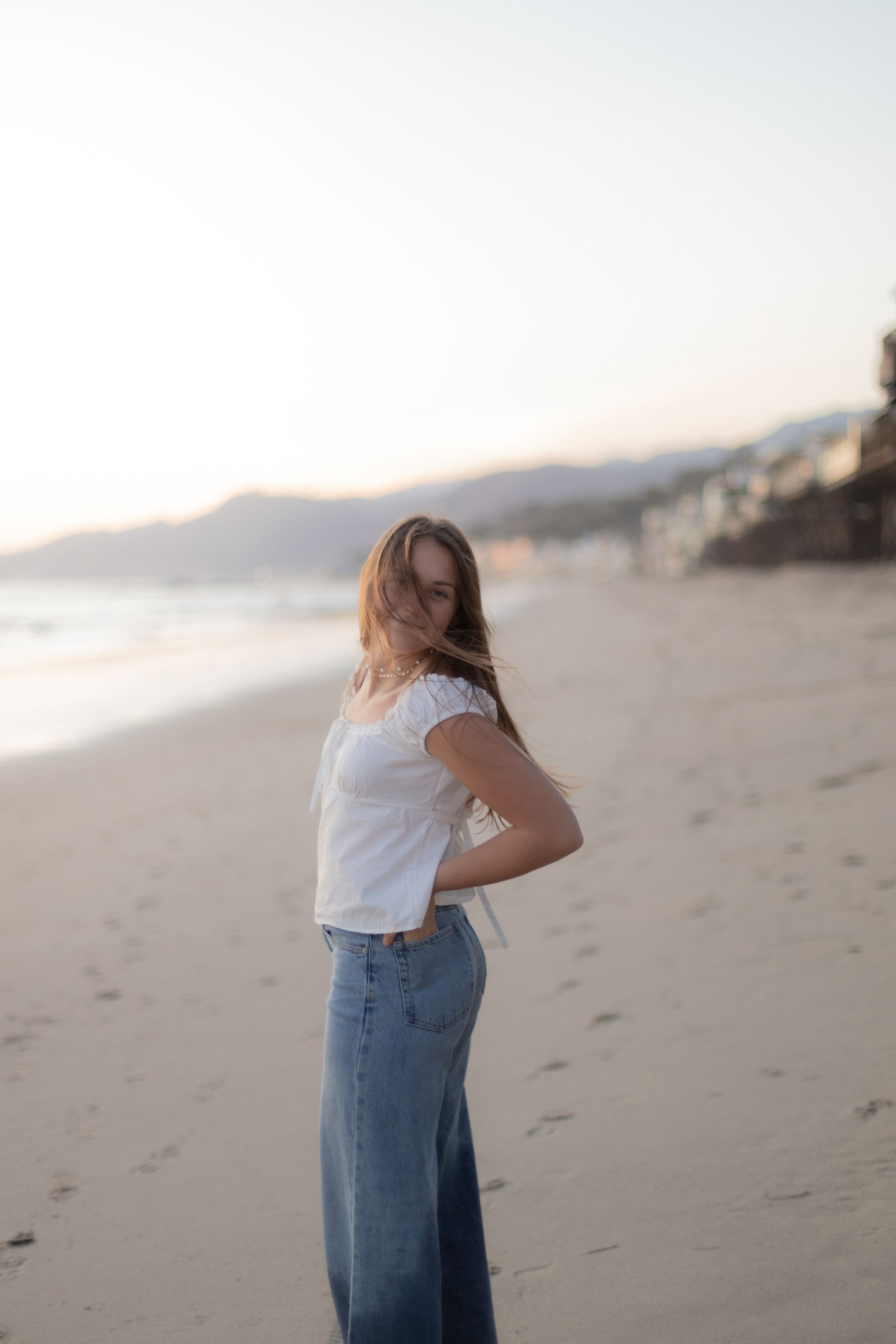 Pretty girl model at the beach