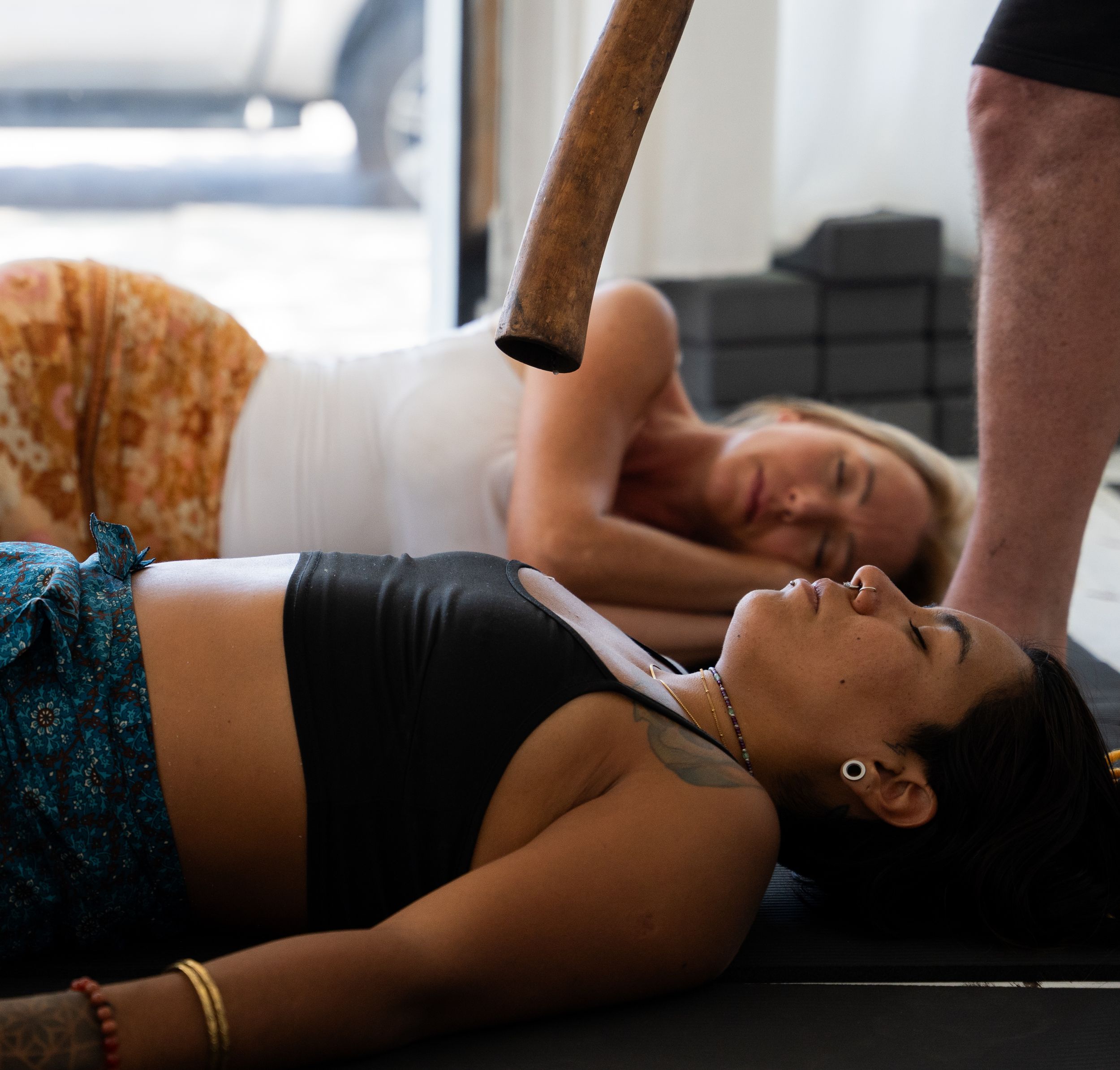 Relaxing massage therapy session in progress at a wellness spa.