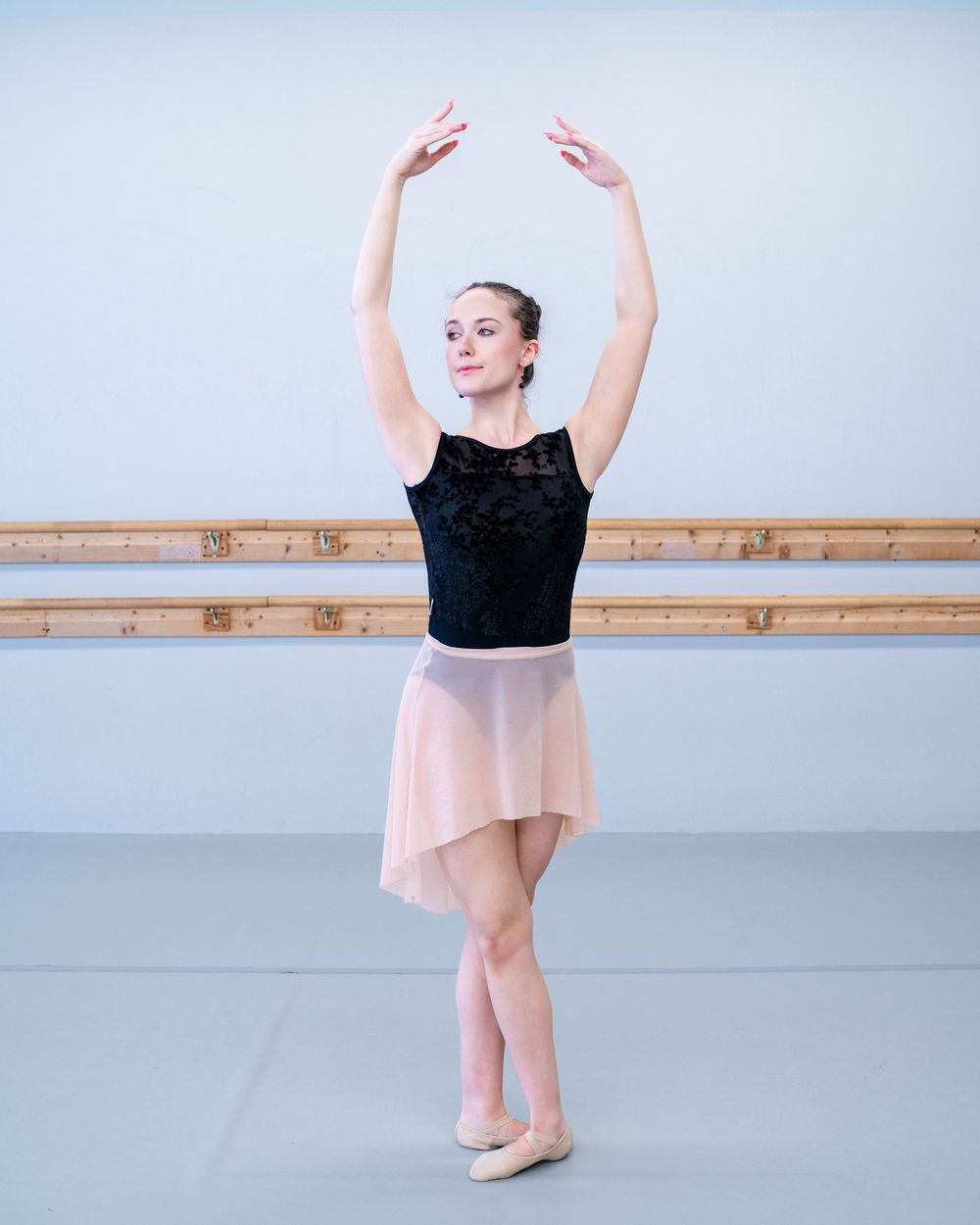 Ballet dancer Haley Whitman in Geneva Nocturne leotard by Londonne, photo by Brian Balloon Media