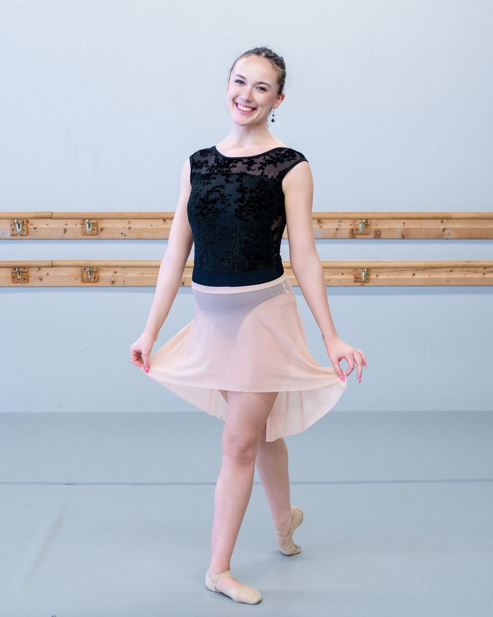 Ballet dancer Haley Whitman in Geneva Nocturne leotard by Londonne, photo by Brian Balloon Media