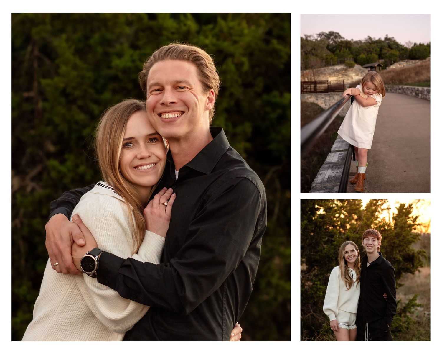 sunset family photo session on brushy creek trail family photo session winter holiday austin cedar park texas
