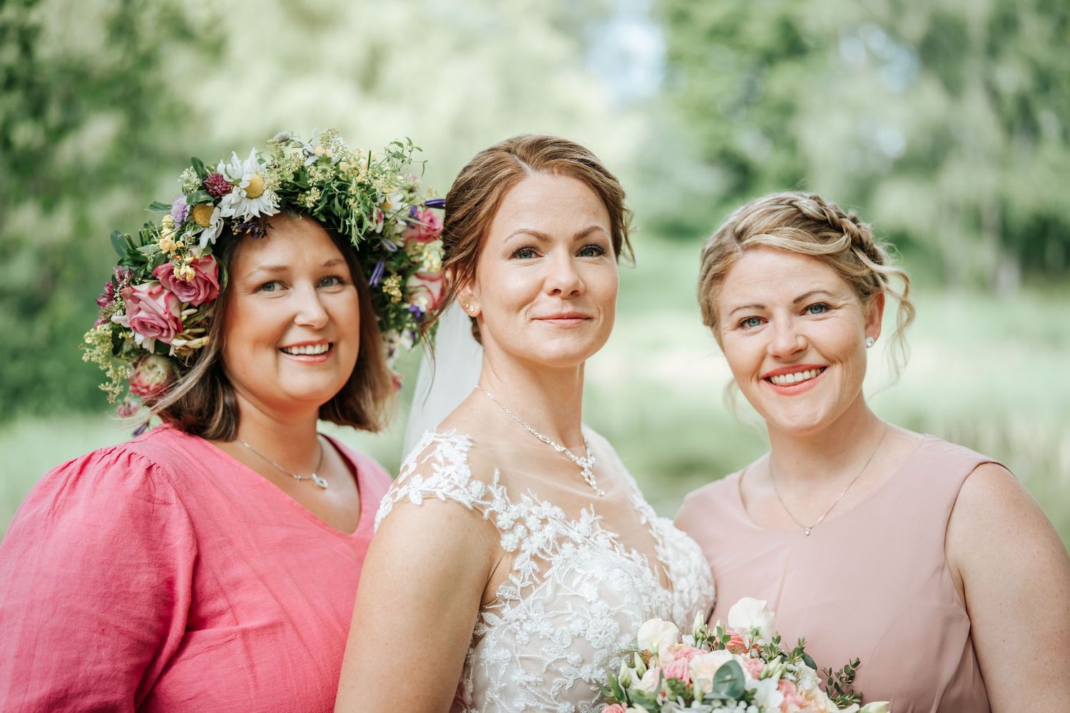 1 bride and her two friends