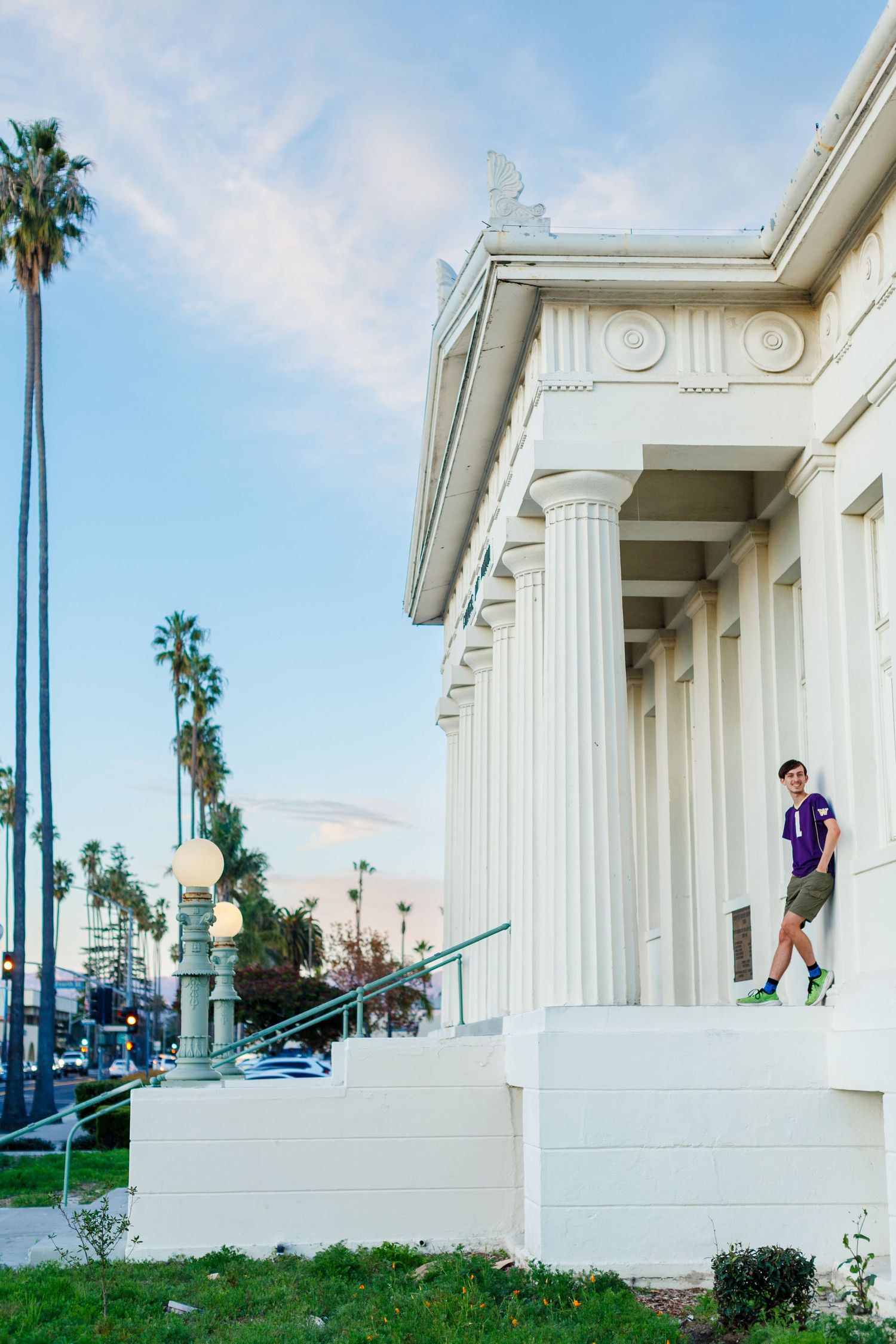 High school senior boy photo. Carnegie Art Museum. Oxnard, California.