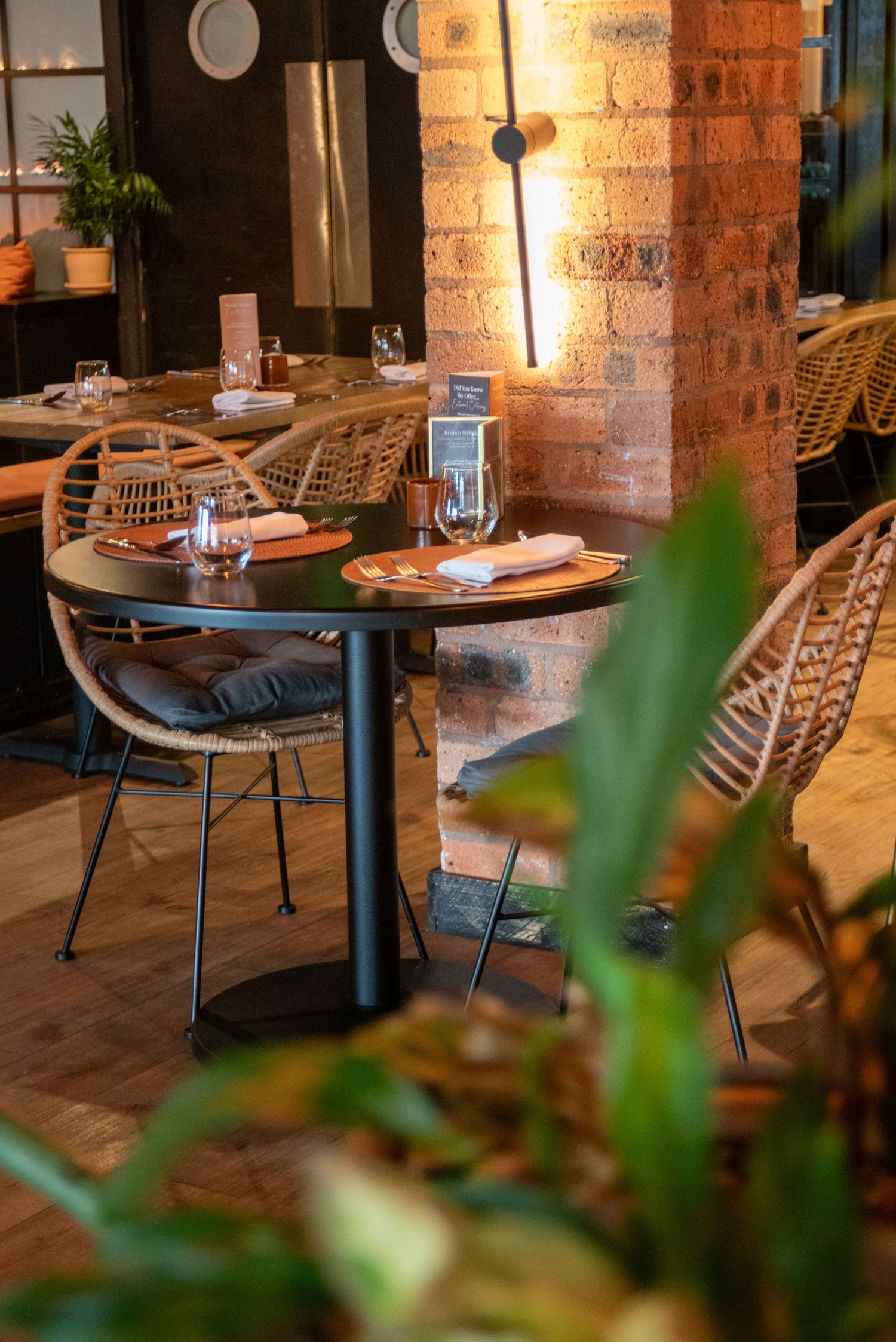 Restaurant interior photography in Worcestershire showing a warm, welcoming dining space
