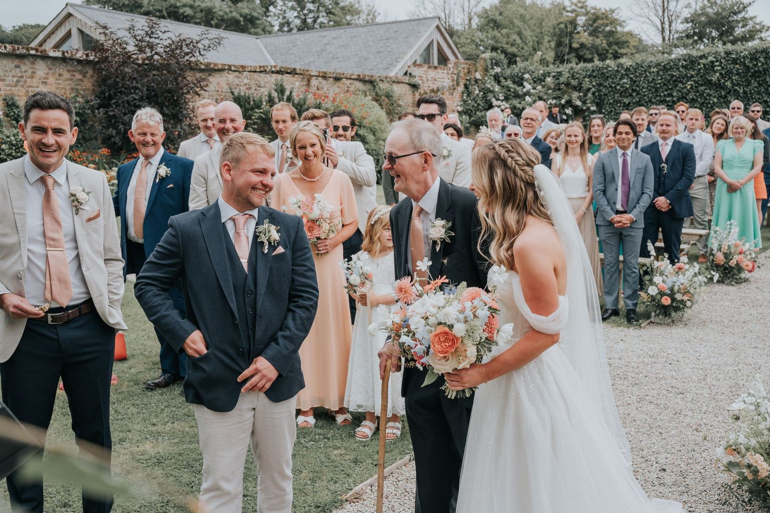 Outdoor summer ceremony at Launcell's Barton
