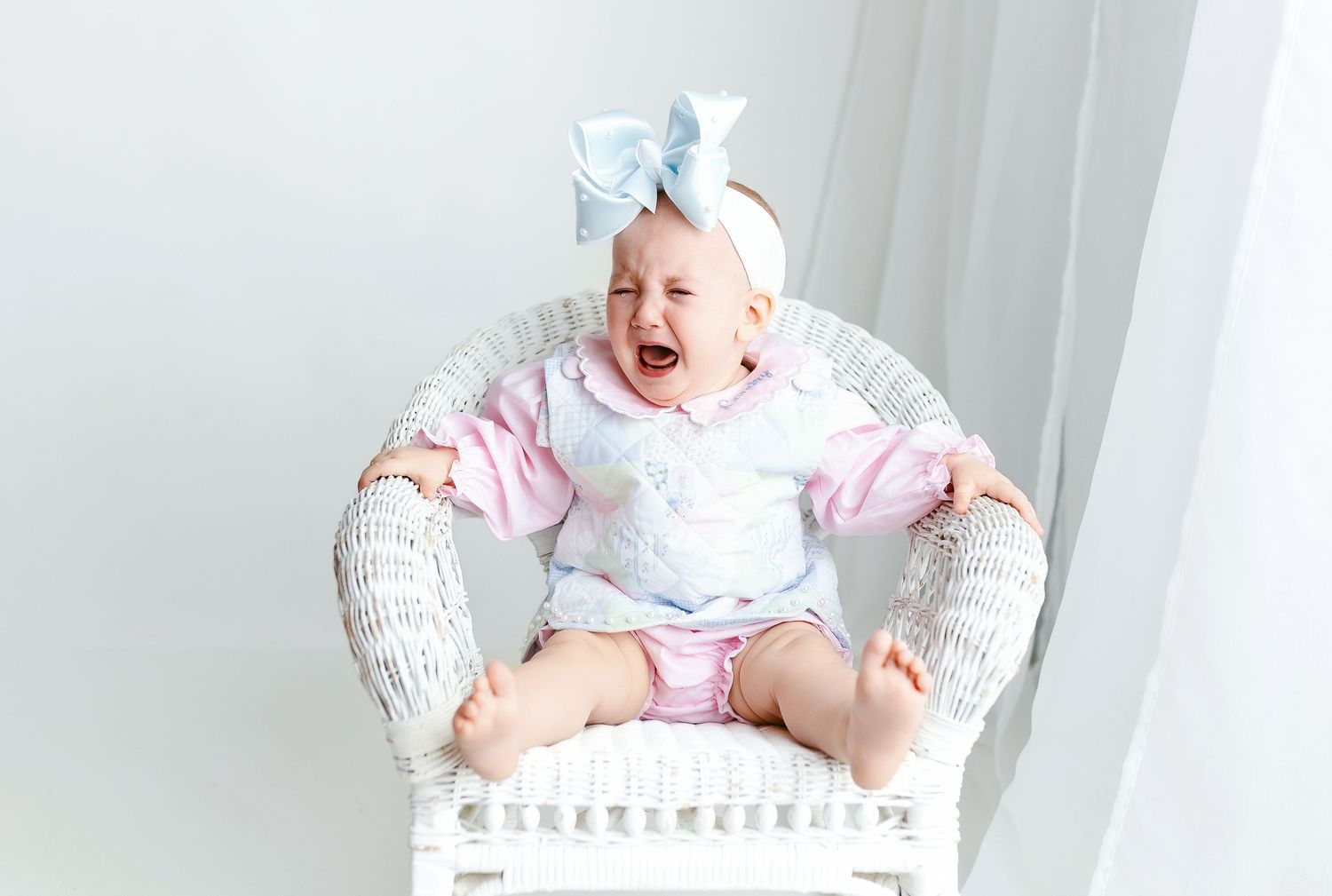 A little girl crying. Greenville, SC newborn photographer, Easley, SC newborn photographer, Upstate SC newborn photographer