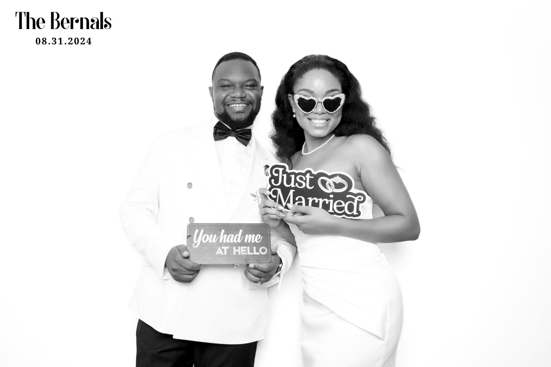 Black and white family photo collage showing casual poses and matching outfits against a white background.