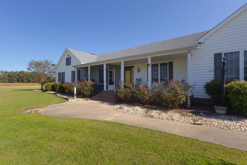Front exterior of a ranch-style home in Elizabeth City, NC, photographed for MLS listing