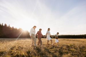 Four generation family sunset session at Mcleans Island, Christchurch
