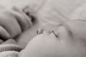 Detail image of baby sleeping during in home newborn session